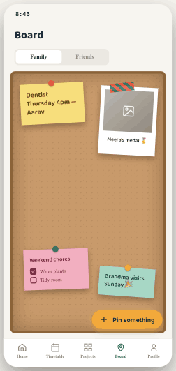 Family corkboard